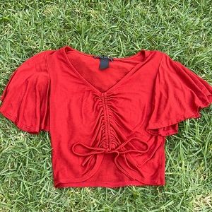 Red-Orange Crop Top